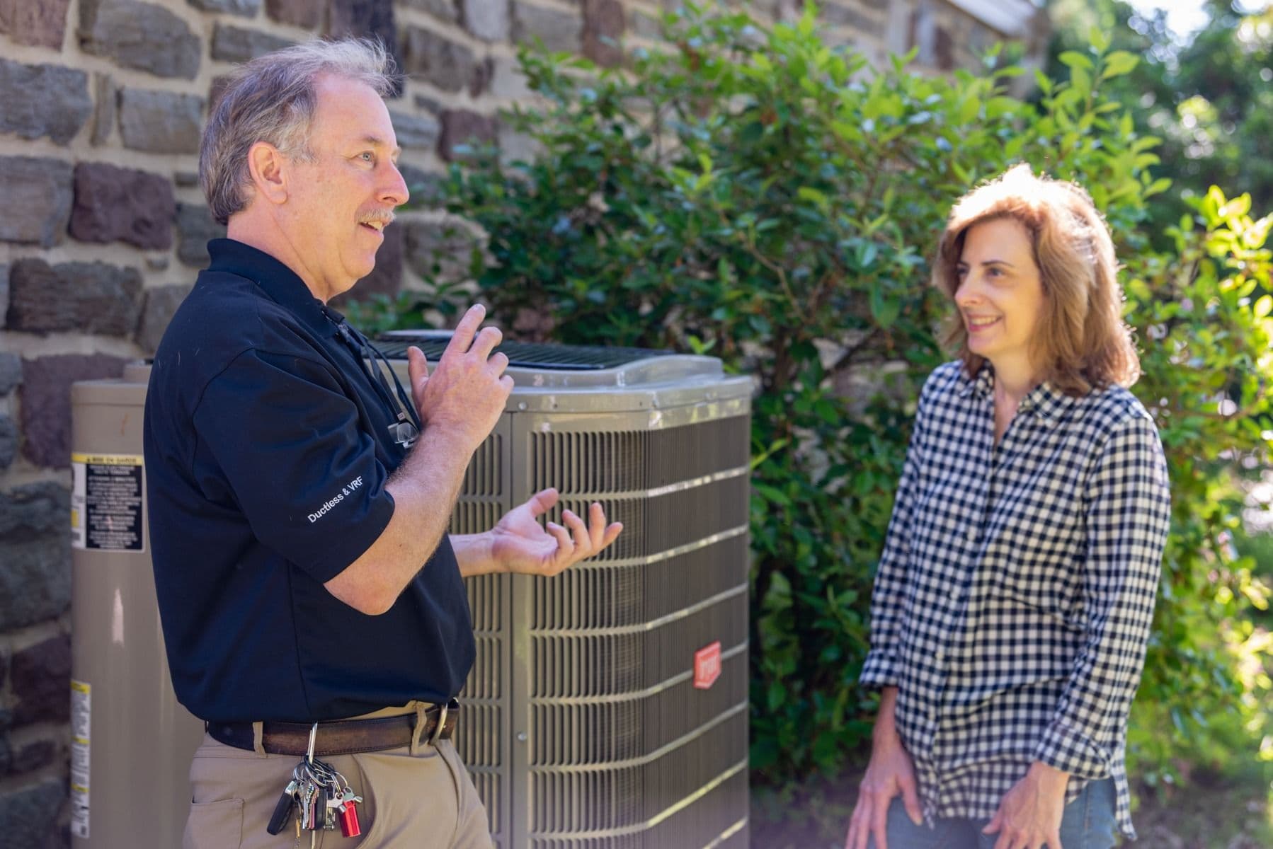 mike with homeowner philadelphia gas electric heating